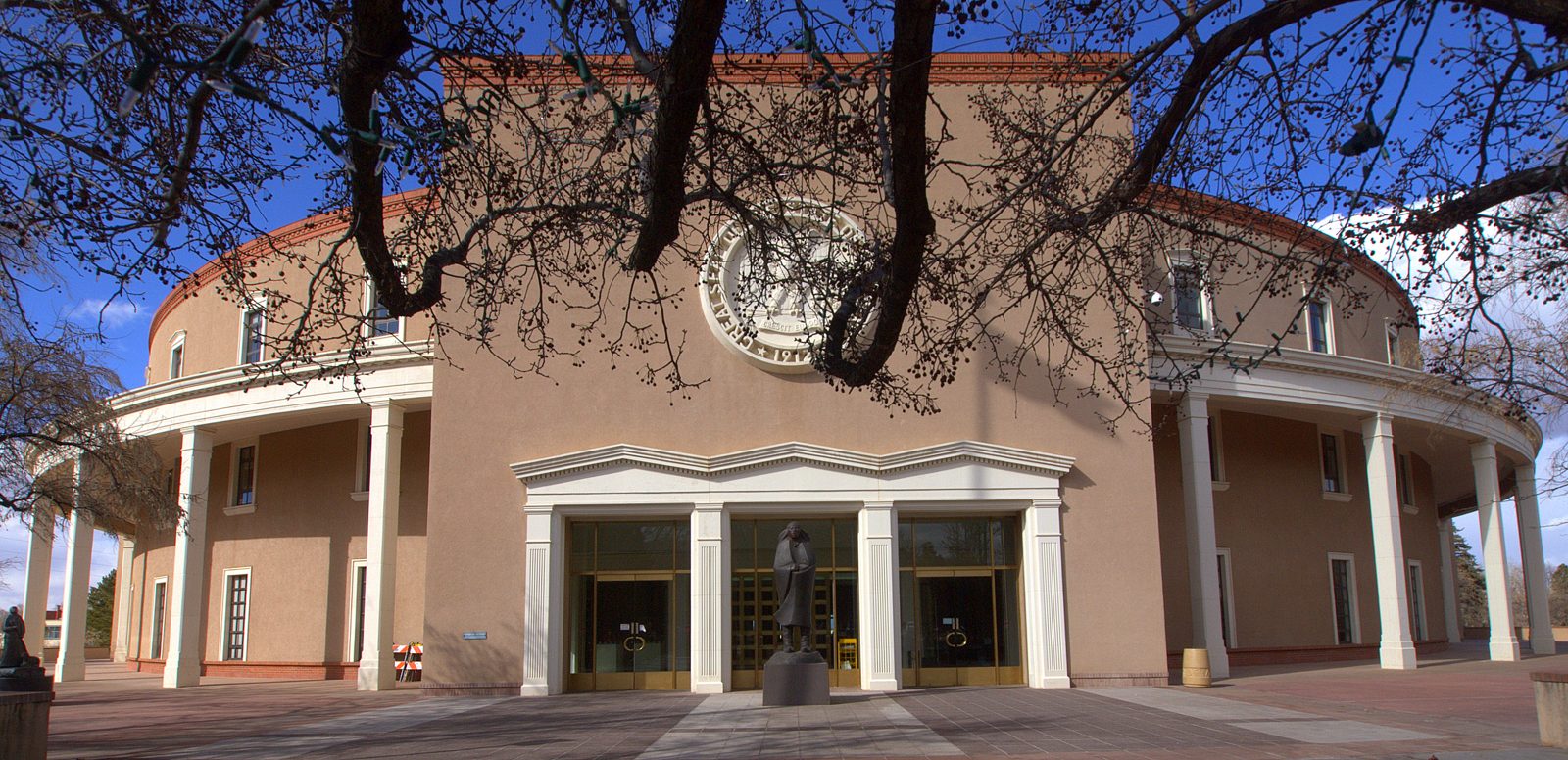 The New Mexico State Capitol in Santa Fe, the round building known as the Roundhouse